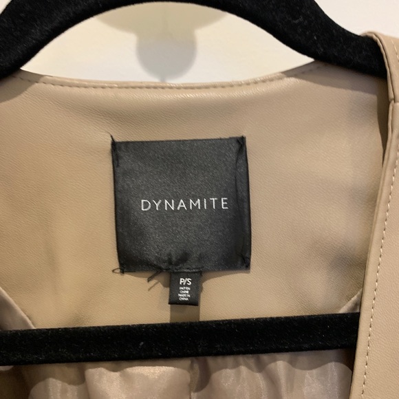 Tan faux leather jacket - Picture 2 of 3